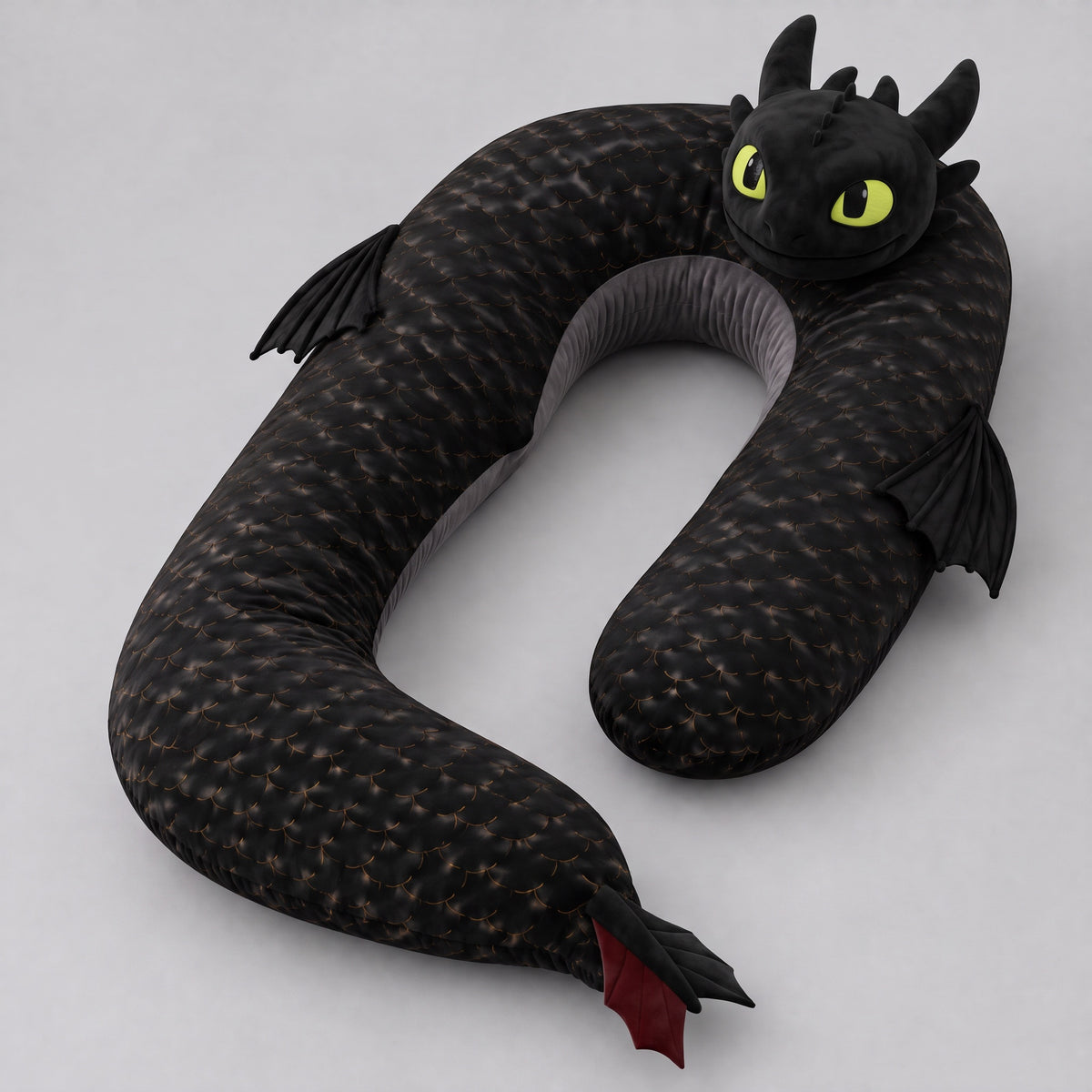 Toothless full-body reading pillow